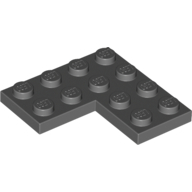 Lego Plate 4 x 4 Corner / Dark Bluish Gray