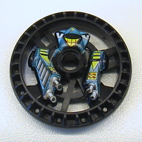 Lego Technic Disc 5 x 5 Notched, Stunner Print / Black