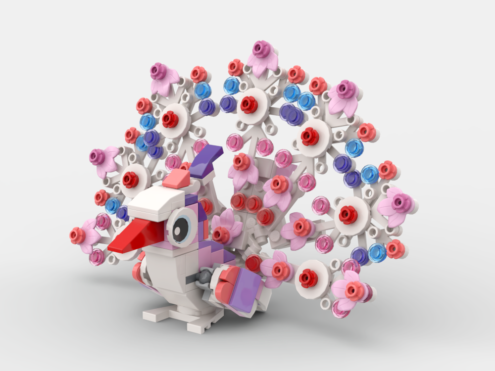 Lego Bird - Pink Peacock