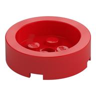 Lego Brick Round 4 x 4 with Recessed Center / Red
