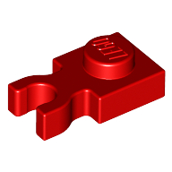 Lego Plate Special 1 x 1 with Clip Vertical [Thick U Clip] / Red
