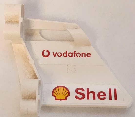 Lego Technic, Panel Fairing #22 Large Short, Small Hole, Side A with Shell and Vodafone Logo Pattern (Stickers) - Set 8674