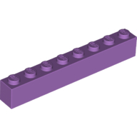 Lego Brick 1 x 8 / Medium Lavender
