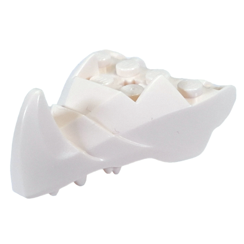 Lego Creature Body Part, Dragon Head Lower Jaw with 6 Studs on Top, Spike, Teeth [Plain] / White