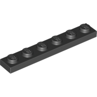 Lego Plate 1 x 6 / Black