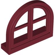 Lego Window 4 x 3 Lattice with Rounded Top / Dark Red