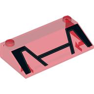 Lego Brick Sloped 33° 3 x 6 No Inner Walls with Cockpit Print / Trans-Red