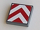 Lego Tile 2 x 2 with Red and White Chevron Stripes Pattern (Sticker) - Sets 7632 / 7633 / 60098