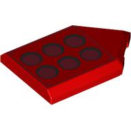 Lego Tile Special 2 x 3 Pentagonal with 6 Dark Red Circles Print
