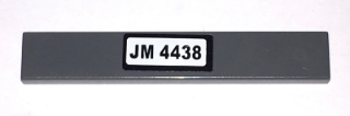 Lego Tile 1 x 6 with 'JM 4438' Pattern (Sticker) - Set 4438