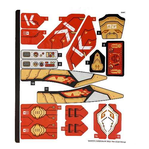 Lego Sticker Sheet for Set 71773-1