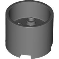Lego Brick Round 3 x 3 x 2 Recessed Center with 2 x 2 Studs and Axle Hole / Dark Bluish Gray