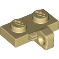 Lego Hinge Plate 1 x 2 Locking with 1 Finger on Side, without Groove / Tan