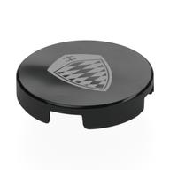 Lego Tile Round 2 x 2 with Silver Koenigsegg Logo Print / Black