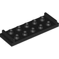 Lego Plate Special 2 x 6 with 2 x 5 Studs and Door Stops on Top / Black