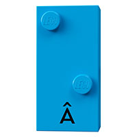 Lego Braille Brick 2 x 4 with 2 Studs ⠡ and 'Â' print