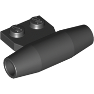 Lego Engine - Smooth, Small 1 x 2 Side Plate [With Axle Holders] / Black
