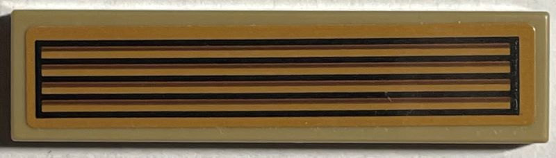Lego Tile 1 x 4 with Black Air Vent Pattern (Sticker) - Set 76407