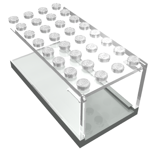 Lego HO Scale Accessory Garage 4 x 8 x 3 Box with Trans-Clear Top