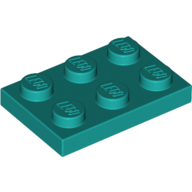 Lego Plate 2 x 3 / Dark Turquoise
