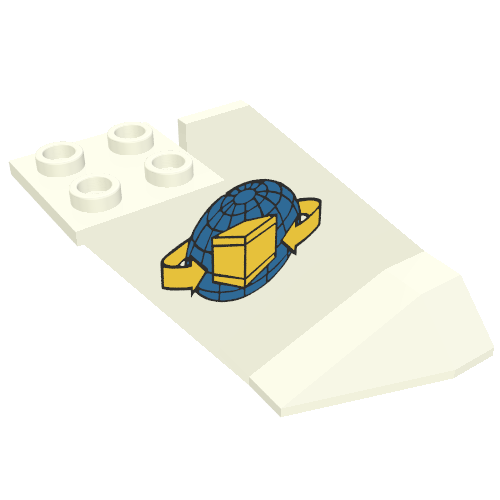 Lego Tail Wedge with World Shipment Print / White
