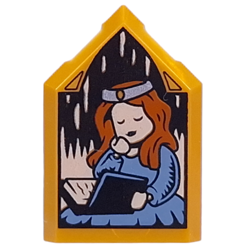 Lego Tile Special 2 x 3 Pentagonal with Unknown Sleeping Witch Portrait Print