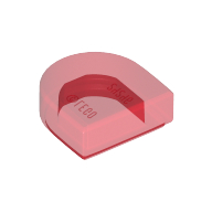 Lego Tile Round 1 x 1 Half Circle / Trans-Red