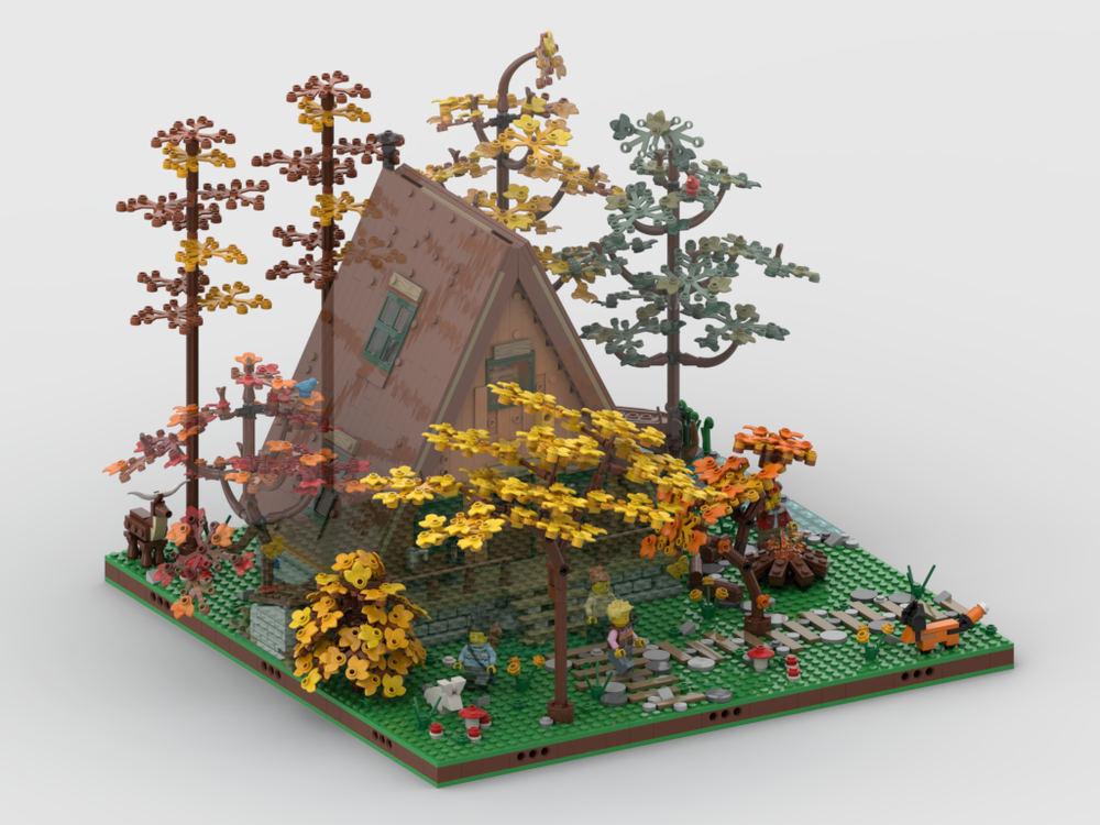 Lego 48X48 Display for set 21338 A-Frame Cabin
