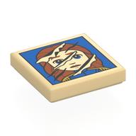 Lego Tile 2 x 2 with Sliced Portrait of Prince Adam Print