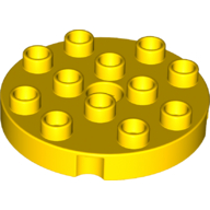 Lego Duplo Plate Round 4 x 4 / Yellow