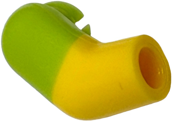 Lego Arm, Right with Molded Lime Short Sleeve  Pattern / Yellow
