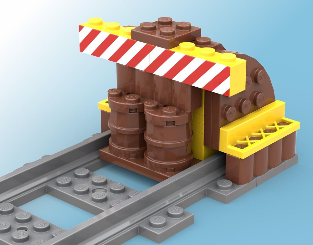 Lego Wood Buffer Stop for Train