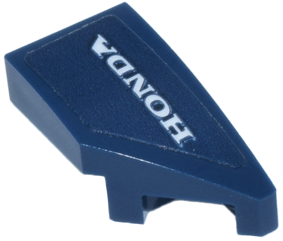 Lego Wedge 2 x 1 x 2/3 Right with White 'HONDA' Logo Pattern (Sticker) - Set 77243 / Dark Blue