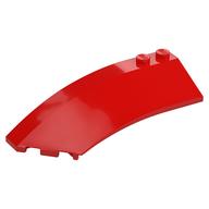Lego Brick Wedged, Curved 8 x 3 x 2 Open Left / Red
