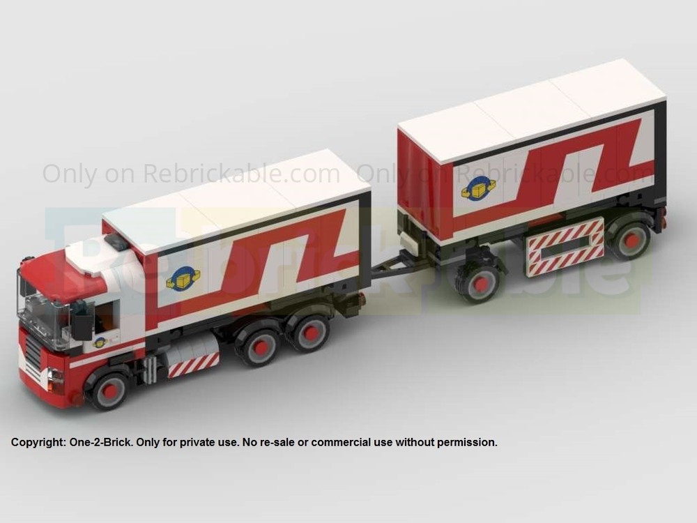 Lego Renault Magnum Swap Body Chassis with Trailer