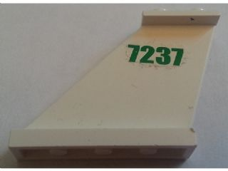 Lego Tail 4 x 1 x 3 with Green '7237' Pattern on Both Sides (Stickers) - Set 7237