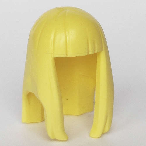 Lego Hair Long Straight with Bangs - Rubber / Bright Light Yellow