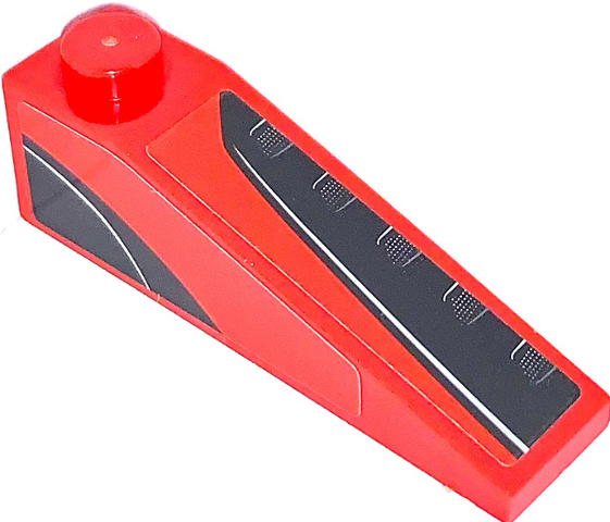Lego Slope 18 4 x 1 with Black Rear Windows Pattern Model Left Side (Stickers) - Set 75890 / Red