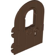 Lego Door 1 x 4 x 6 Round Top with Window and Keyhole, Non Reinforced Edge / Brown