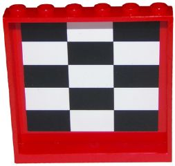 Lego Panel 1 x 6 x 5 with Black and White Checkered Pattern on Inside (Sticker) - Set 75875