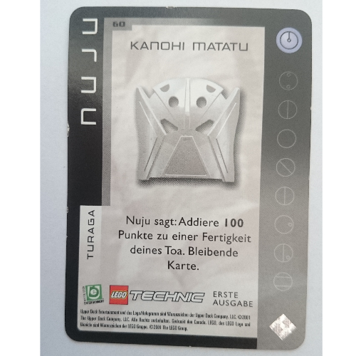 Lego Trading Card, Bionicle Game: QftM - 60 Turaga - Nuju - Kanohi Matatu