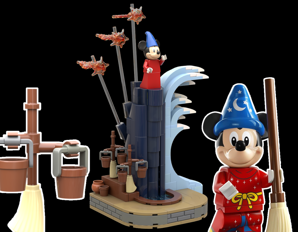 Lego Fantasia sorcerer Mickey display
