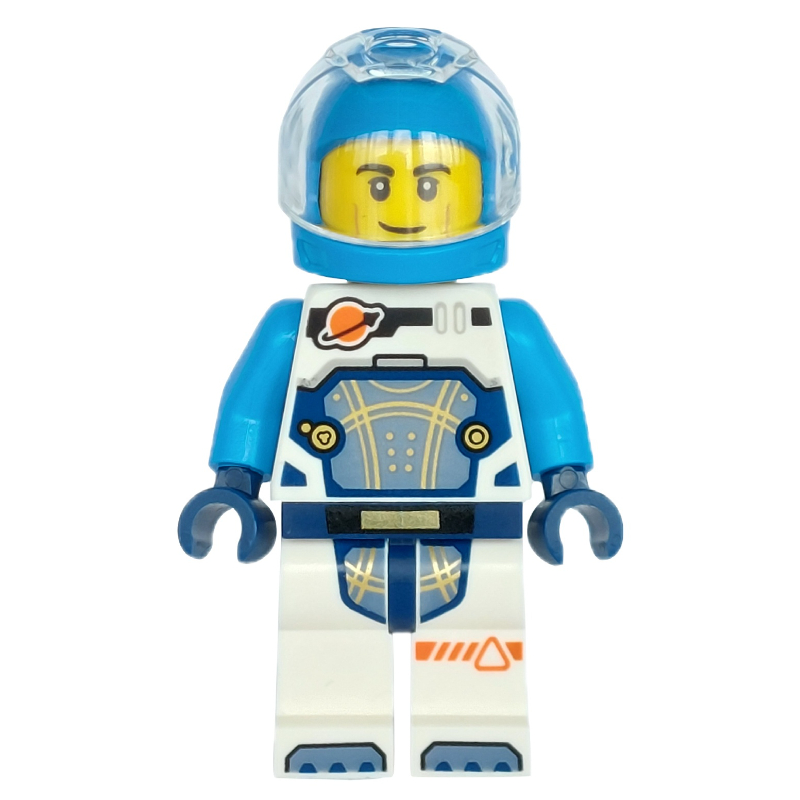 Lego Astronaut, White and Dark Azure Spacesuit, Dark Azure Helmet
