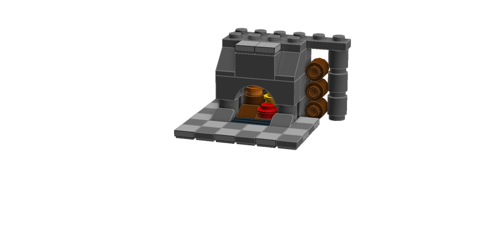 Lego Fireplace with firewood storage