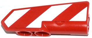 Lego Technic, Panel Fairing #21 Very Small Smooth, Side B with Red and White Danger Stripes Pattern Model Right Side (Sticker) - Set 42008