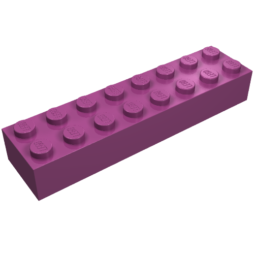 Lego Brick Magnet 2 x 8 / Magenta