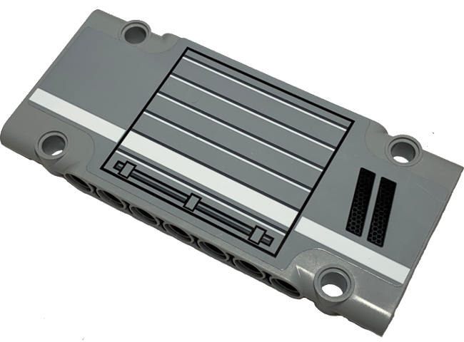 Lego Technic, Panel Plate 5 x 11 x 1 with Handle on Toolbox Door, White Stripe and Black Honeycomb Grids Pattern Model Right Side (Sticker) - Set 42068