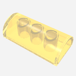 Lego Brick Curved 2 x 4 Double, No Studs, without Groove / Trans-Yellow