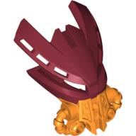 Lego Large Figure Mask Arthron with Marbled Orange Pattern / Dark Red