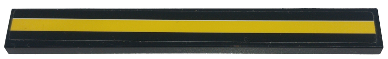Lego Tile 1 x 8 with Yellow Stripe Full Length Pattern (Sticker) - Set 42151